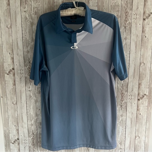 Oakley Blue and Gray Men's Polo Golf Shirt Large - Picture 1 of 4